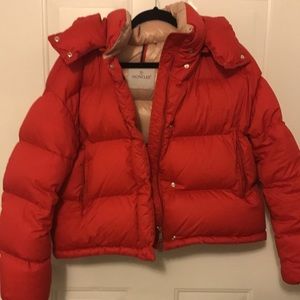Red Moncler Puffer coat